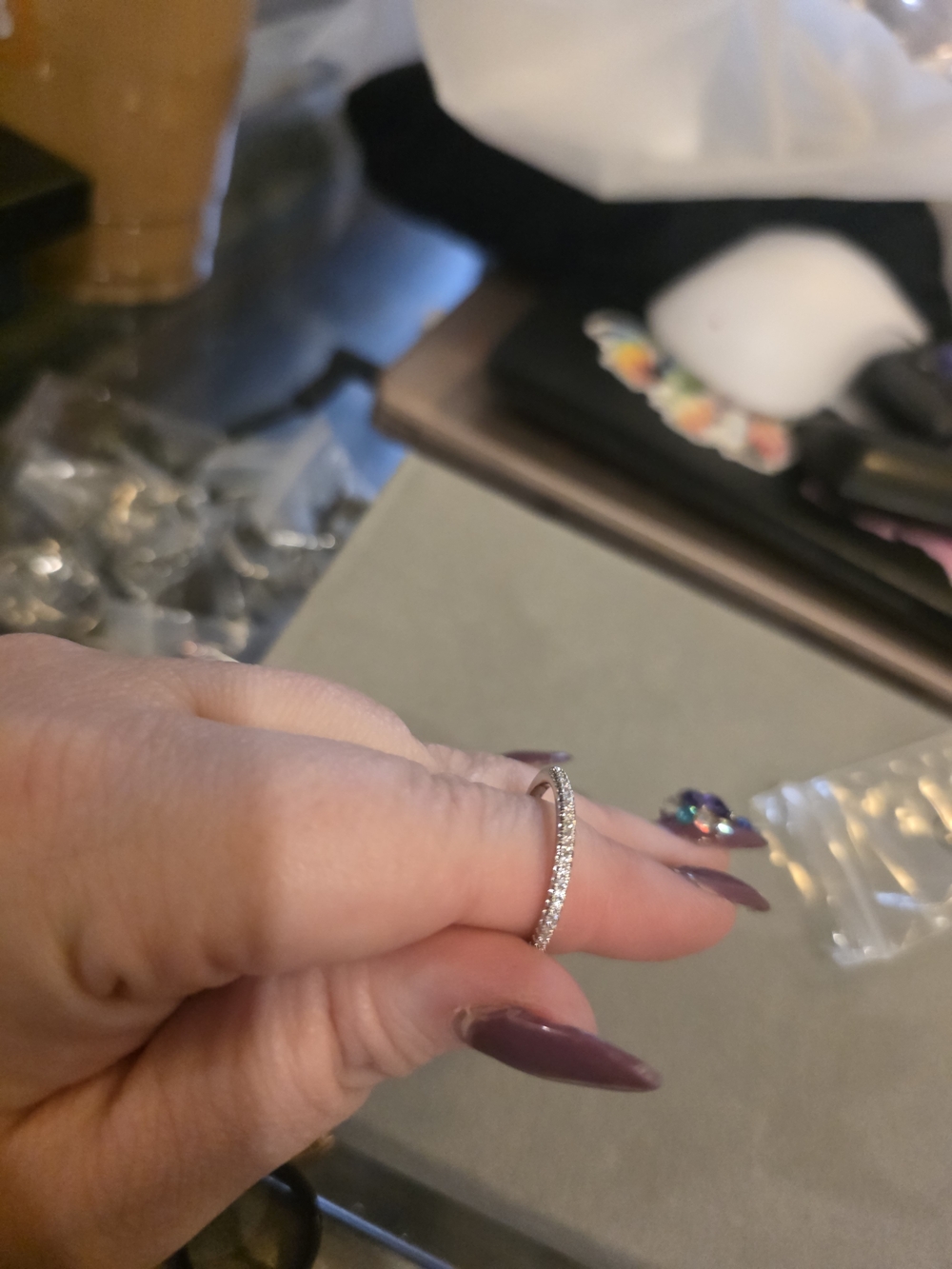 Sterling CZ Pavé Stackable Ring - Silver